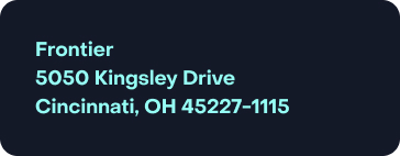 address for overnight payments 5050 Kingsley Drive Cincinatti, OH 45227-1115